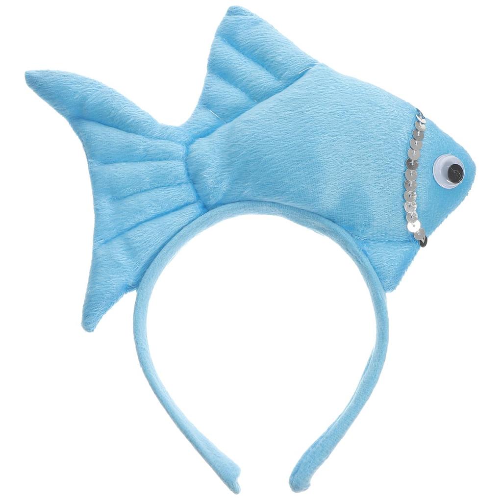 TOYANDONA Fish Headband, Goldfish Headband, Funny and Cute Animal Headgear, Halloween Plush Hair Accessory, Face Washing, Cosplay, Costume Parties,