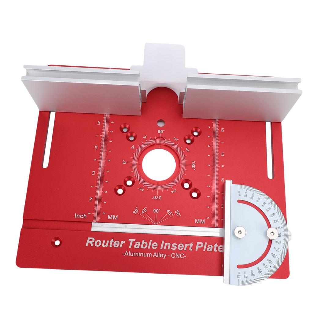Router Table Insert Plate Imperial and Metric Scales Aluminum Alloy Router Flip Plate with Miter Guide and Fence