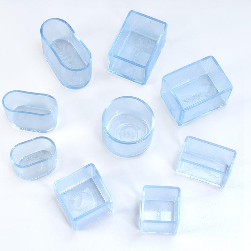 Transparent Thickened Table Foot Mat, Protective Cover, Non-slip, Wear-resistant, Furniture, Chair Noise, 4 Pcs Set Foot Cover