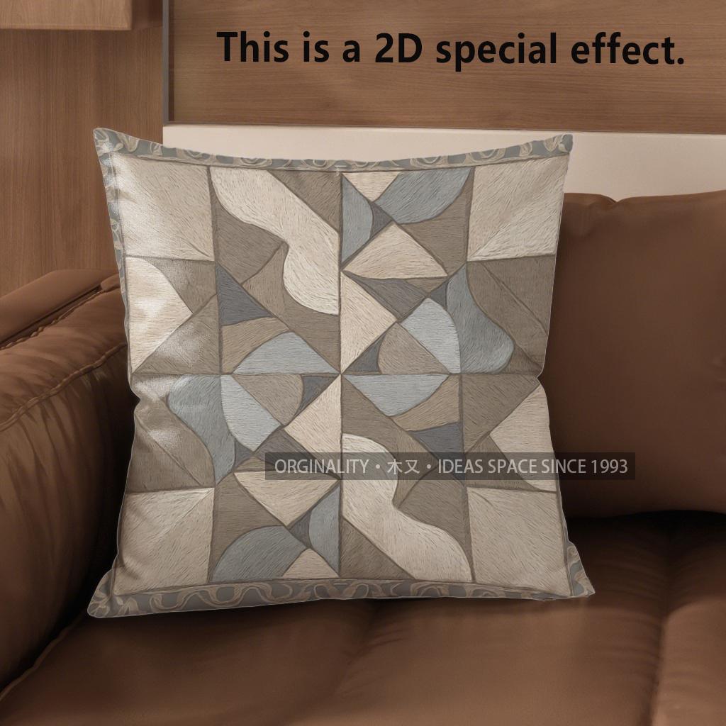 2D Geometric Pattern Quilted Digital Printed Pillowcases Pattern Cushion Cover Suitable For Sofa Bedroom Car Pillow Cover