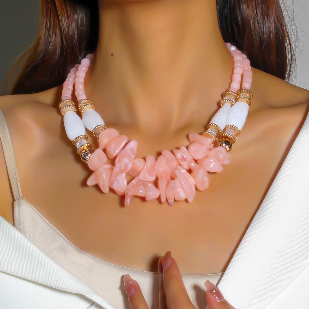 Statement Irregular Beads Necklace for Women Girl Party Jewelry Accessories