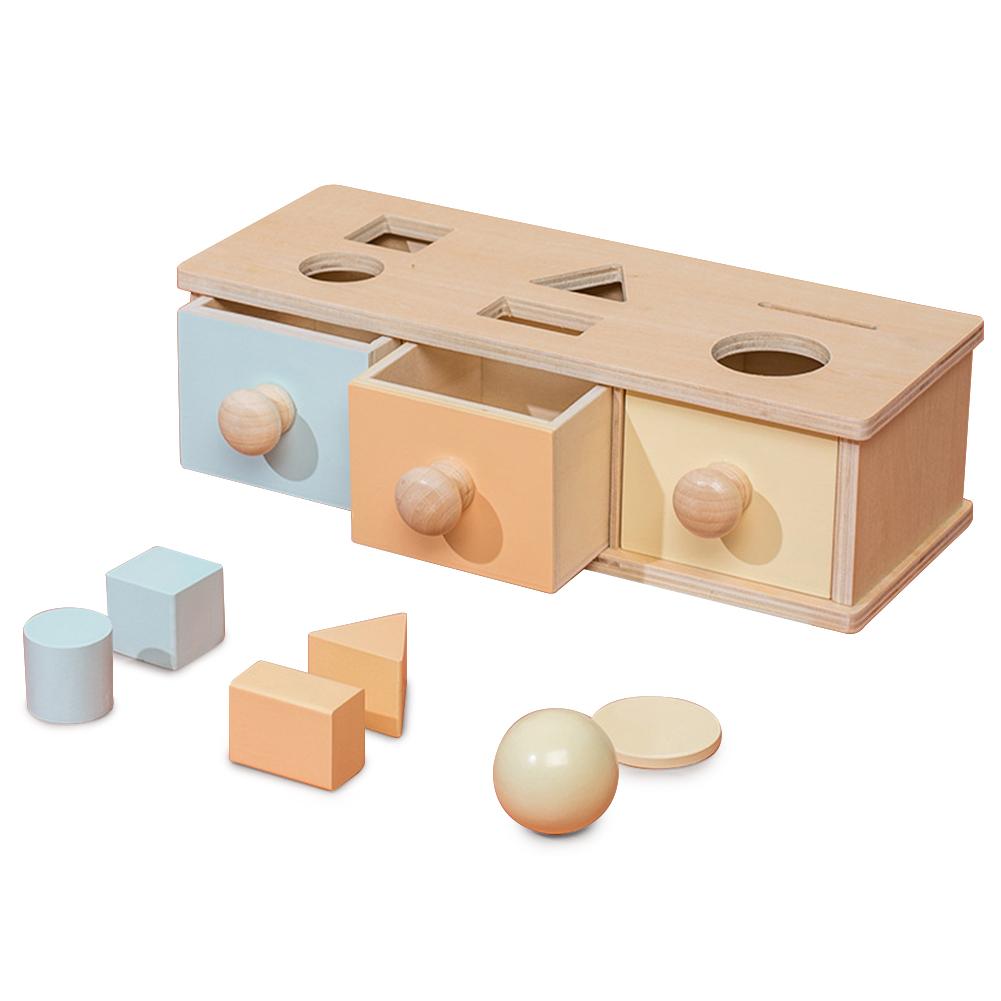 Wooden Permanence Object Target Box Science Educational Toys Matching Blocks Preschool Training Teaching Aids for Kids