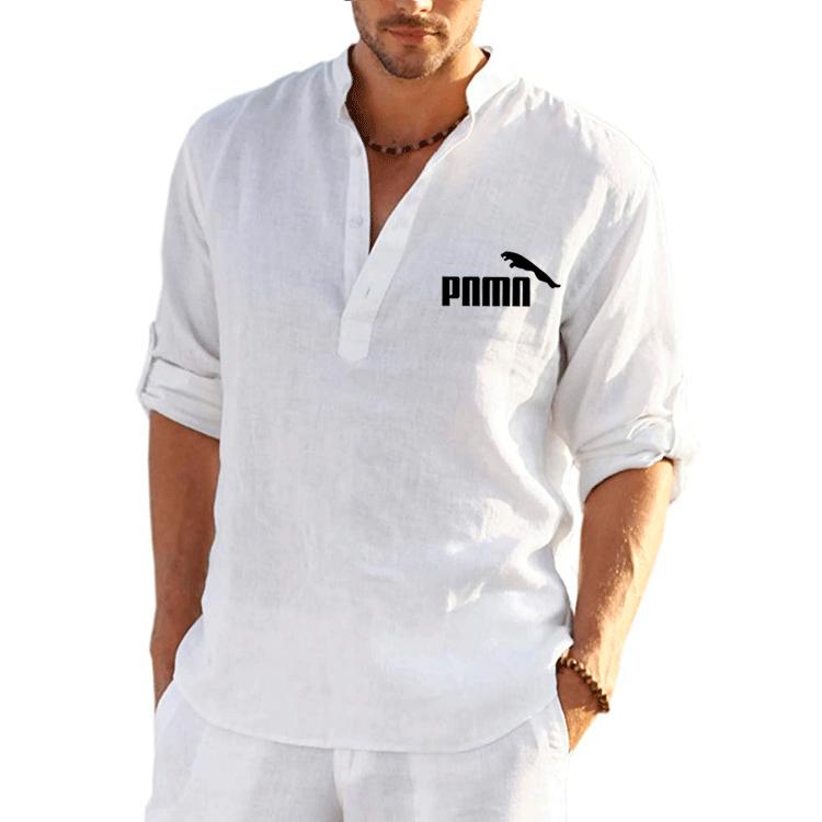 Long-sleeved White Polo Shirt 