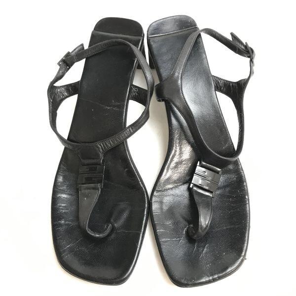 GUCCI Thong Heel Sandals [Italy/23.0-24.0/Black] Pumps High Heels(USED)