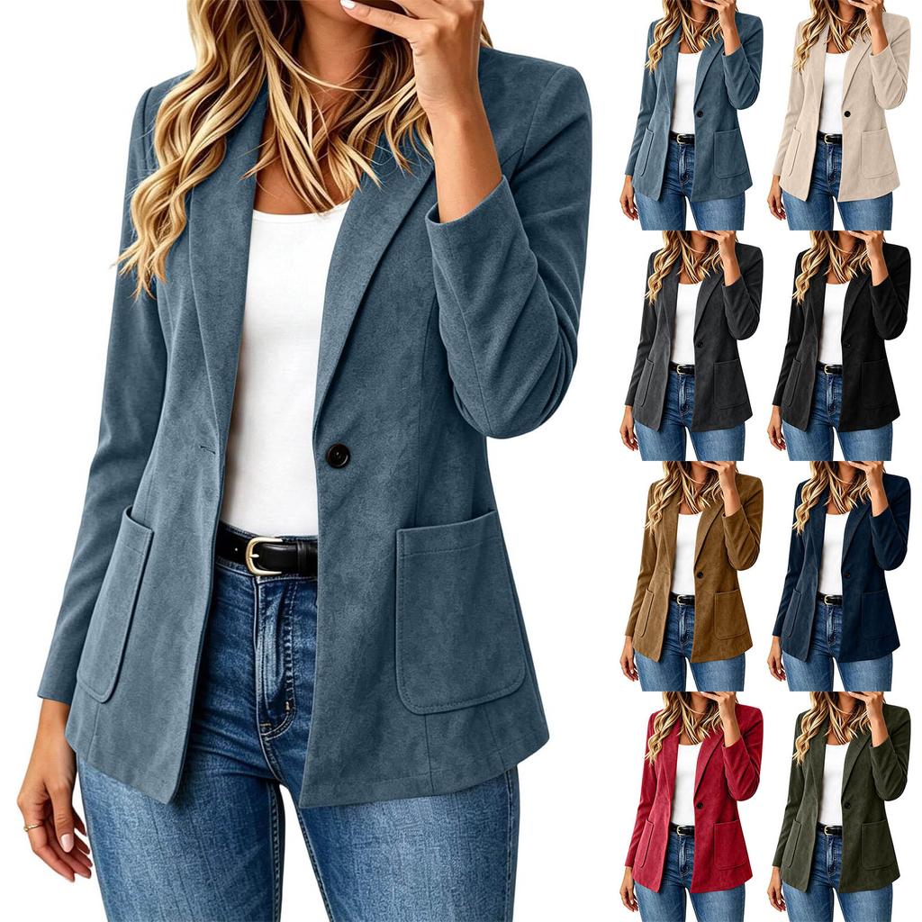 Women's Fashion Color Long Sleeve Versatile Casual Jacket for Work and Daily Wear