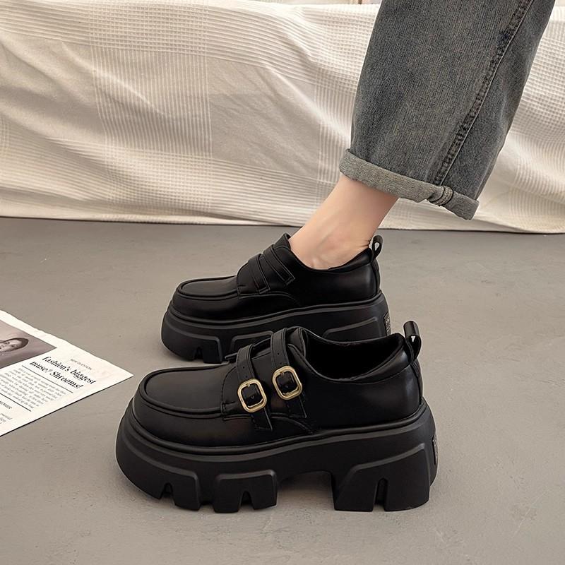 The first layer of cowhide thick sole heightening small leather shoes women's autumn leather women's shoes 2025 new Mary Jane shoes Loafer single shoe
