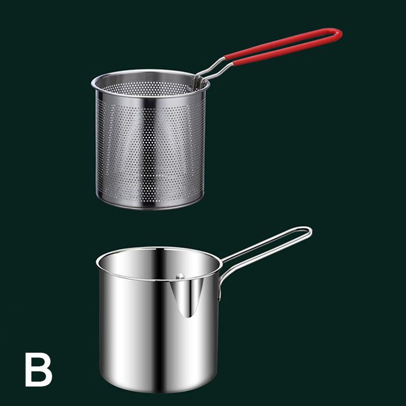

2/3/4 шт. глубокая сковорода из нержавеющей стали, фритюрница для картофеля фри с ситечком, сковороды для жарки курицы, кухонный инструмент для приготовления пищи