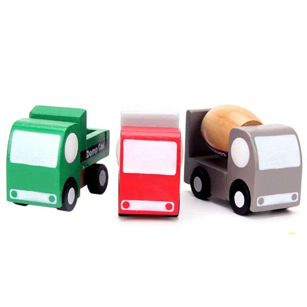 12PCS Set Mini Wooden Car Airplane Model Toy Simple Style Decoration Color Wooden Car Airplane Mini Educational Toy for Children