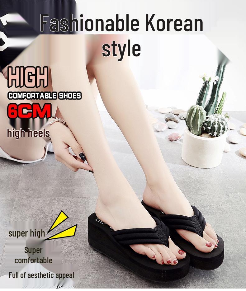 2022 Women's Summer Fashion High Heel Platform Flip Flops - Thick Sole, Non-Slip