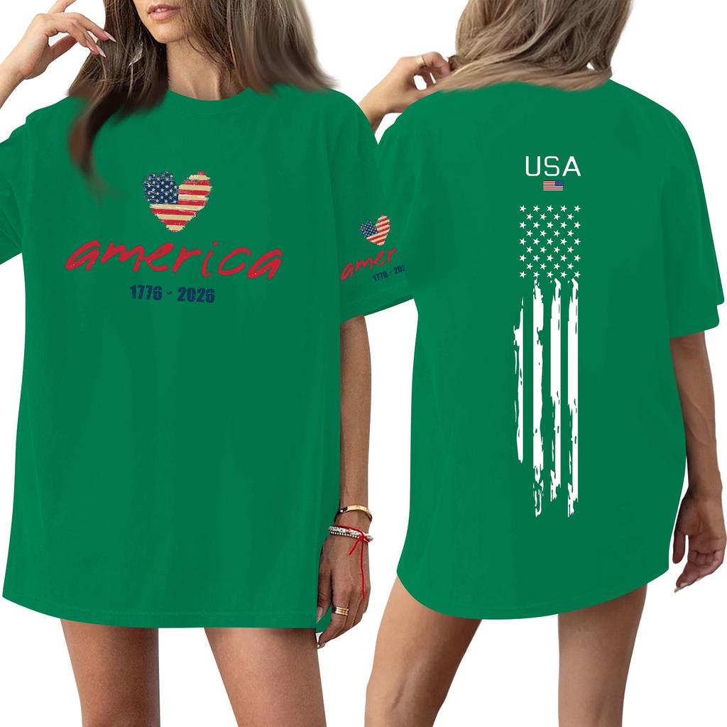 Women's Casual Fashion Round Neck Casual Print Short Sleeve T-Shirt Top