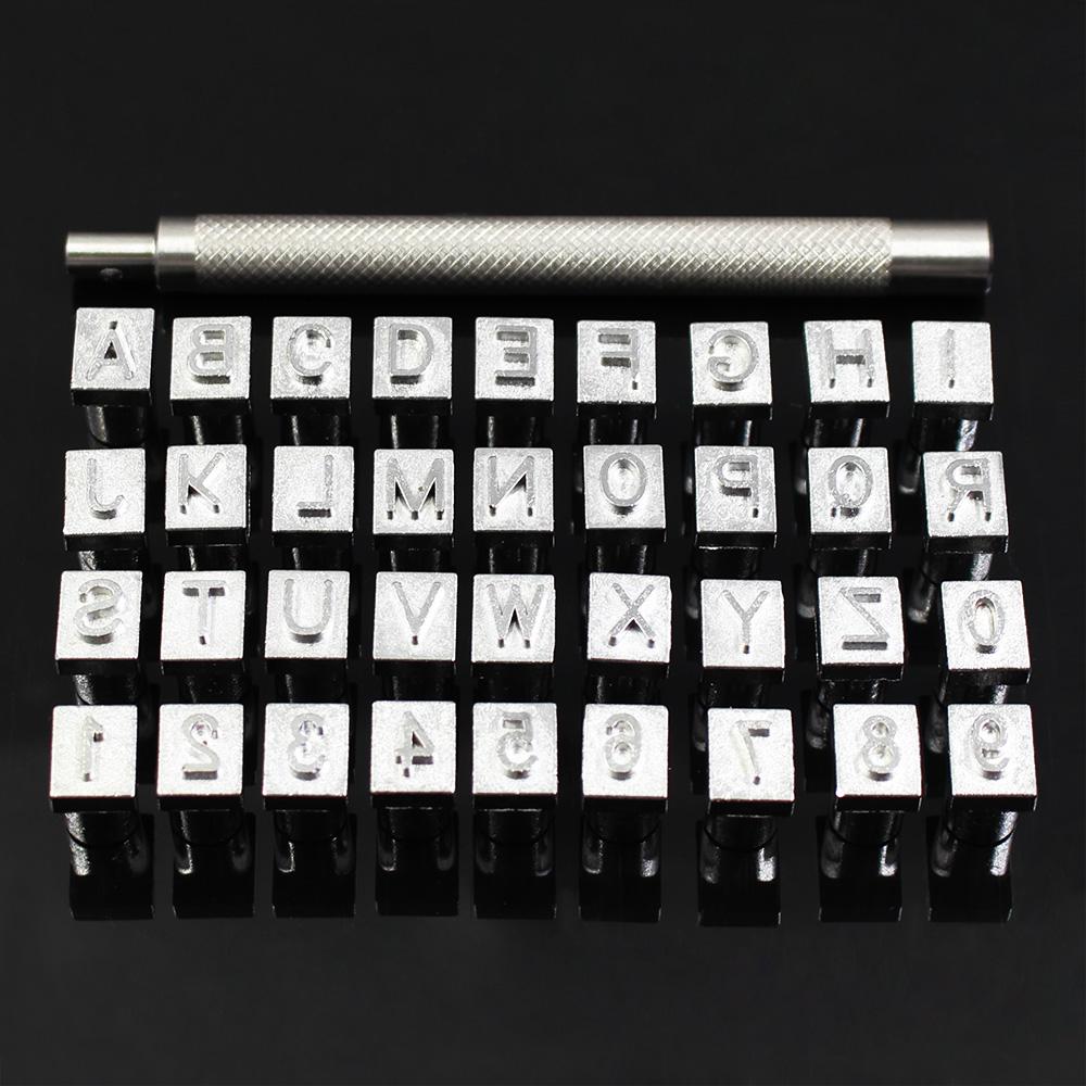 1set Leather Stamping Printing Punch Tool Set, English Capital Letter & Number Puncher, DIY Leather Craftsmanship Carving Tool