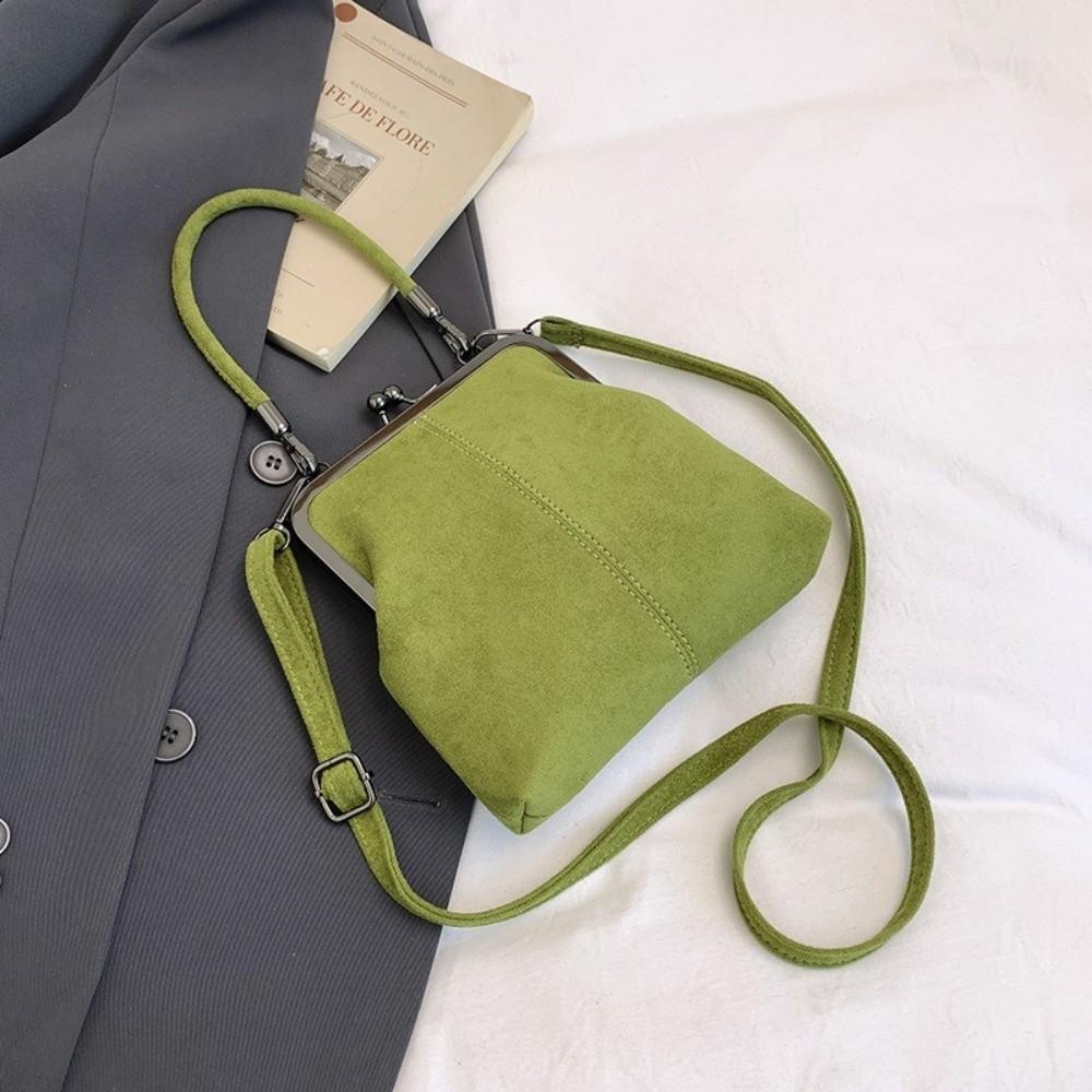 PU Retro mattierte Handtasche Kussverschluss Clutch Umhängetasche Leder Crossbody Tasche Tägliche Aktivitäten