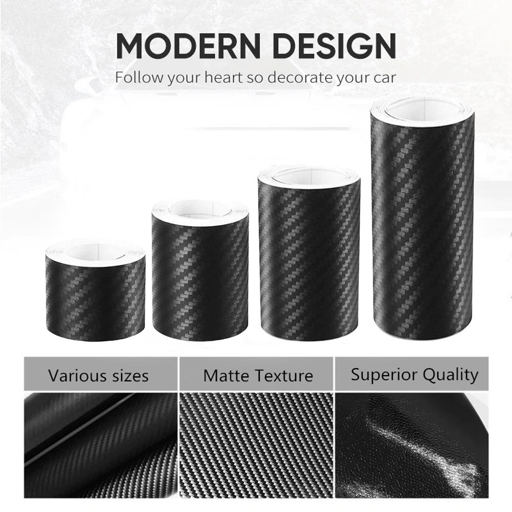 3D Carbon Fiber Car Sticker Protector Car Bumper Door Guard Protection Film Waterproof Car Threshold Door Edge Anti Scratch Tape