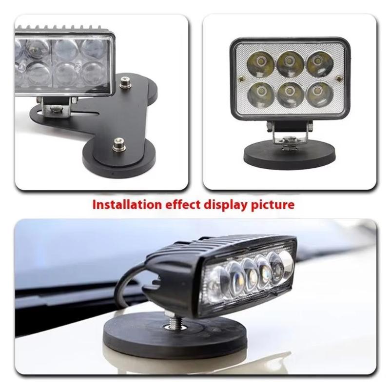 Drill Free Magnetic Mounting System 66mm/88mm Diameter Heavy Duty Base Adjustable Light Bracket for Offroad Lighting