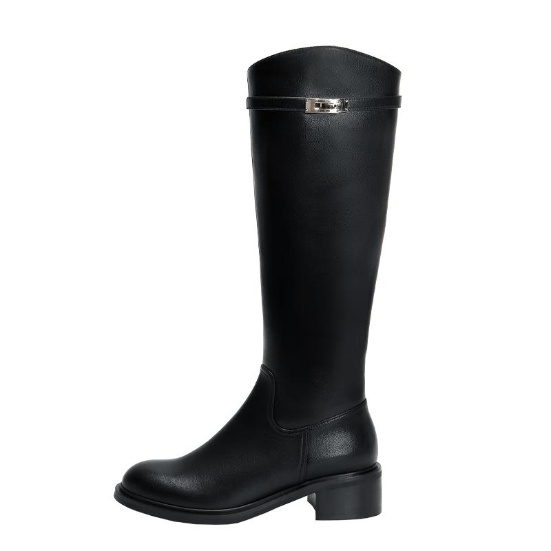 PT'SON Women's Winter Leather High Boots