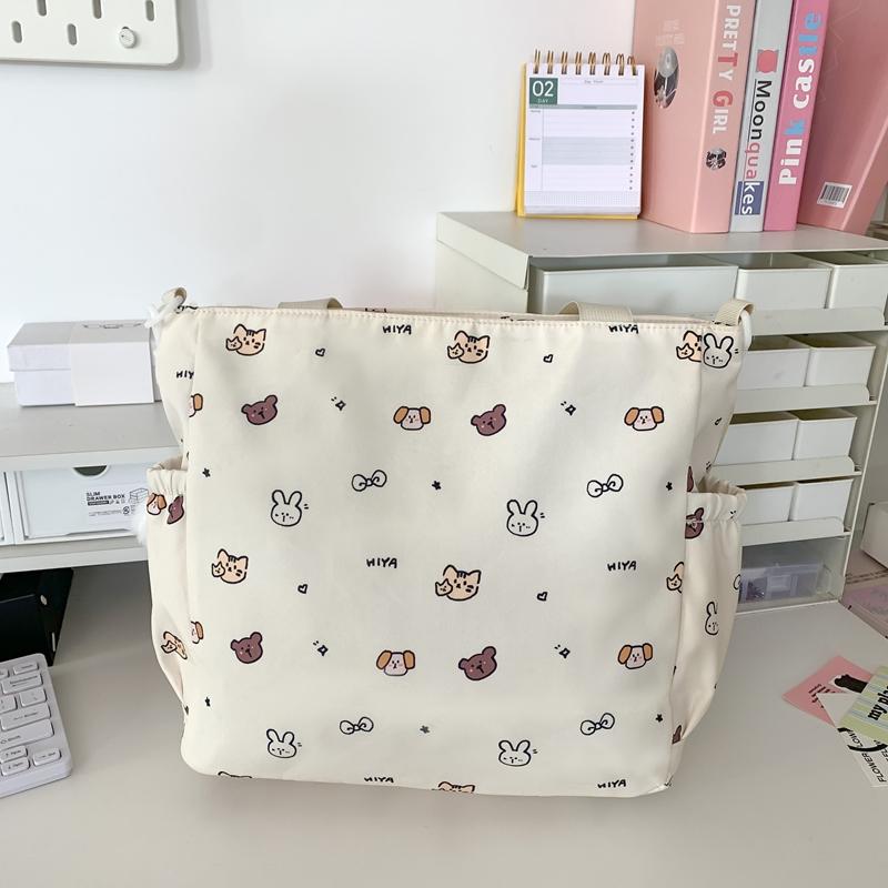 Прозрачная большая вместительная сумка-тоут женская сумка через плечо с мультяшным — фото 10