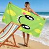 Cute Green Monster with Polka Dots and Smile Patterned beach towel quick dry perfect for travel outdoor sports jogging the beach and swimming