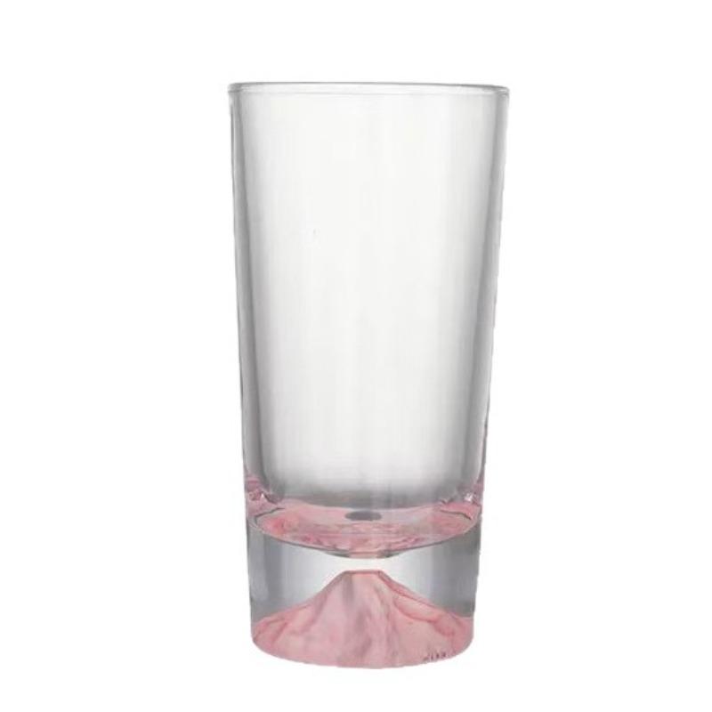 Pink Mount Fuji Cherry Whiskey Tall Cup Coffee Glass Home Bar Beverage Utensils