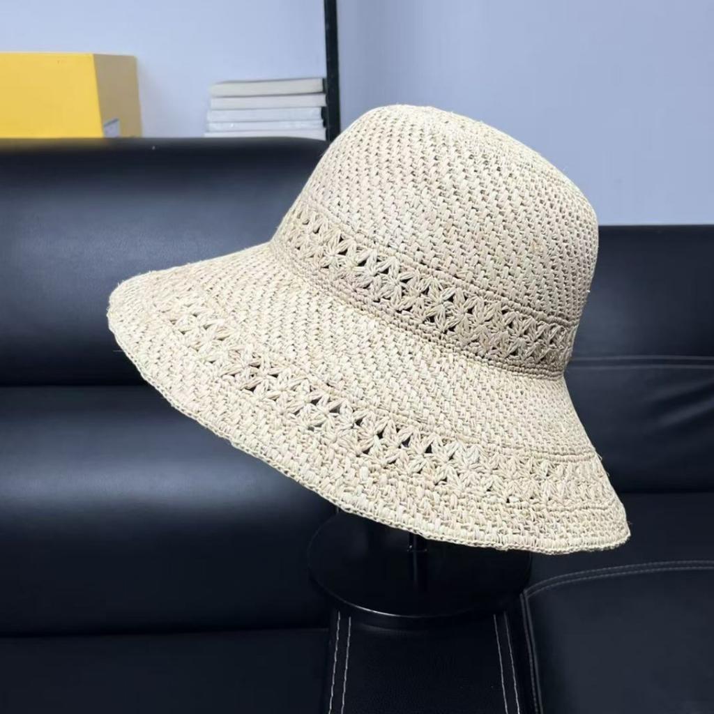 High-grade raffia handmade crochet beach hat vacation big edge UV protection sun hat summer travel visor
