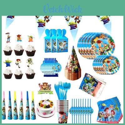 Toy Story Buzz Woody Bo Peep Birthday Party Supplies Featuring Colorful Plates Cups And Banners For Ultimate Celebration