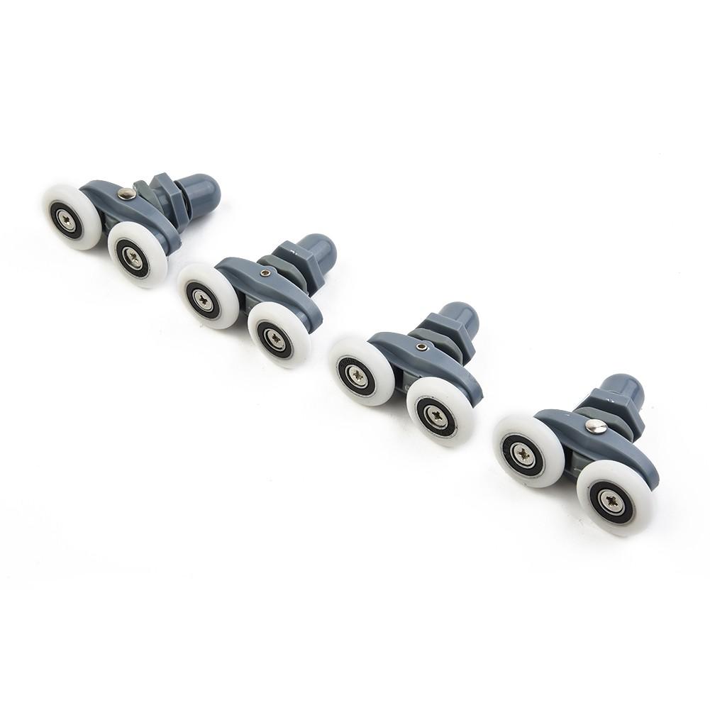 4x Twin Bathroom Shower Door Rollers Sliders Noise Free and Low Noise Sliding