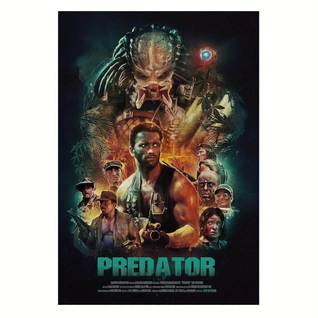 Predator Movie Poster Canvas Frameless Movie Poster Art Set Predator Canvas Wall Art for Living Room Bedroom Bathroom