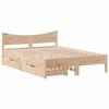 VidaXL Bed Frame with Drawers 140x200 Cm Solid Pine Wood, Slatted Base, Double Bed Frame, Solid Wood Bed Frame, 3301905