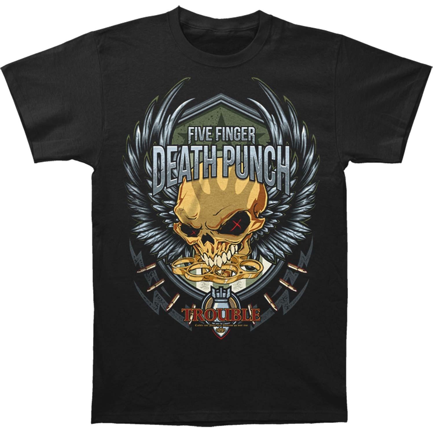 Men s Five Finger Death Punch Trouble T-shirt Small Black M