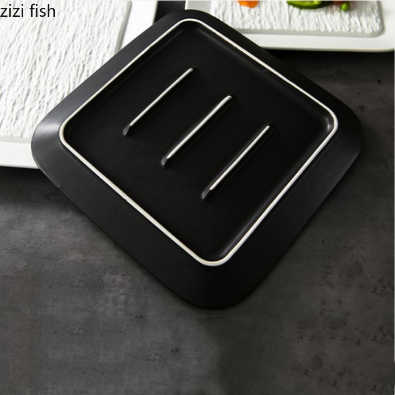 Square Ceramic Dinner Plate Western Food Plate Steak Plates Pasta Dish Serving Plates Fruit Dish Salad Bowl Sushi Dish Tary