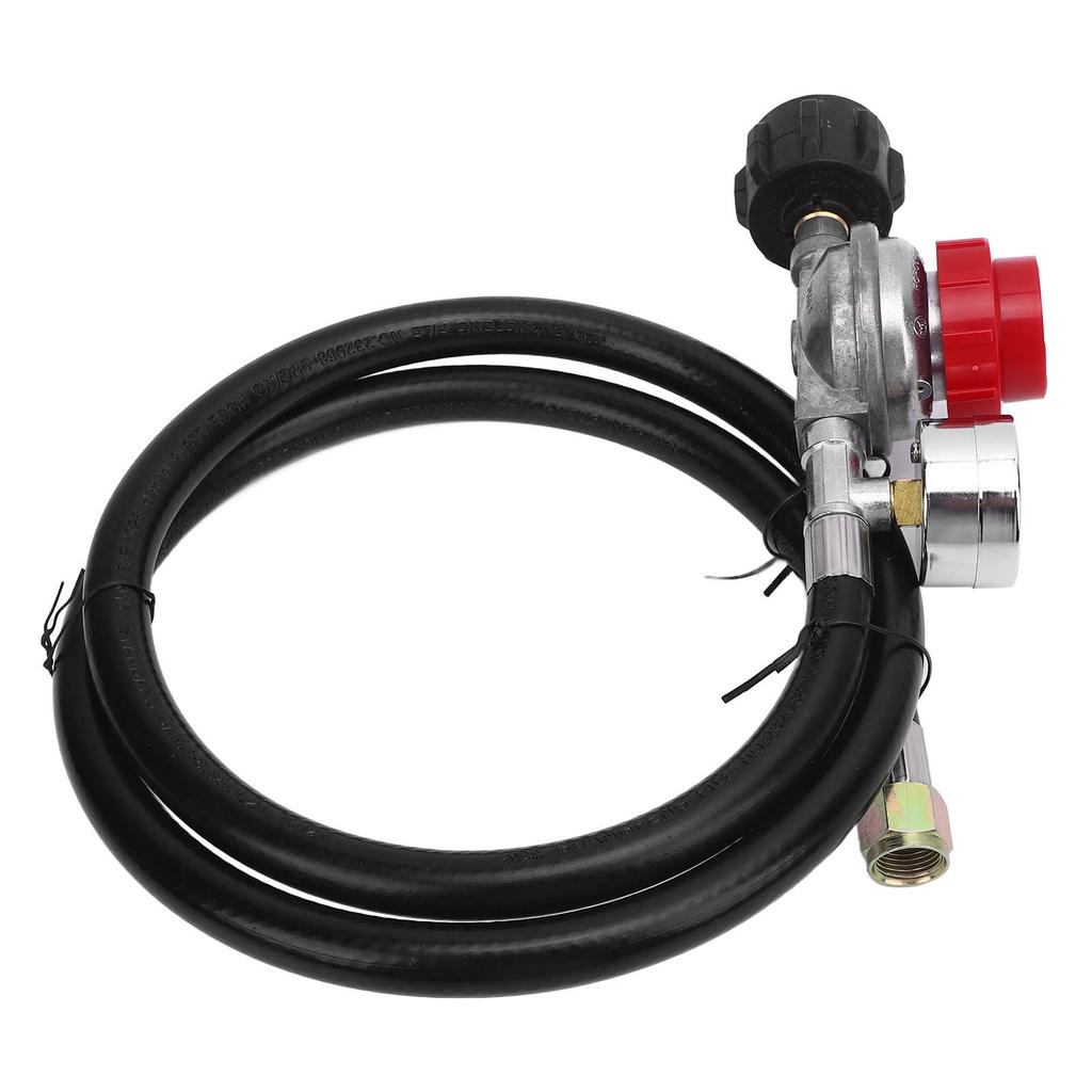 5FT High Pressure Gas Regulator 0 to 30 PSI Adjustable with Gauge for RV Van Trailer Gas Tank Adapter