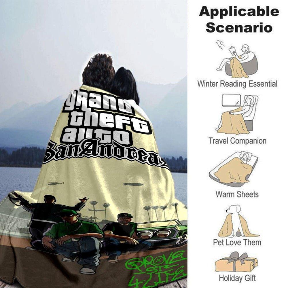 1pc Grand Theft Auto Soft Flannel Blanket with Designer Print A Cozy Blanket for All Seasons, Perfect for the Couch, Bed, Office