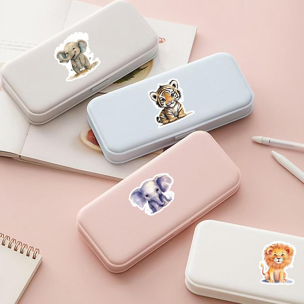 50 Cute Ins Wind Animal Stickers Pack Notebook Paper Pencil Box Decoration Stickers Waterproof Creative Children's Stickers