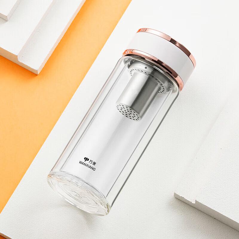 WANXIANG Double-Wall Glass Tea Infuser Mug
