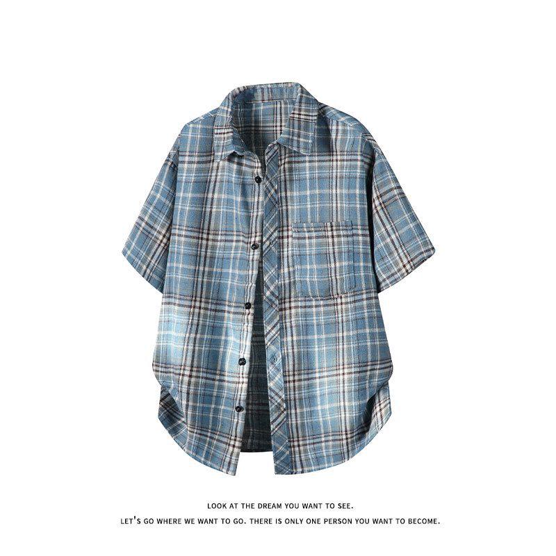 Special Offer: Men's Plus Size Retro Plaid Casual Short Sleeve Shirt