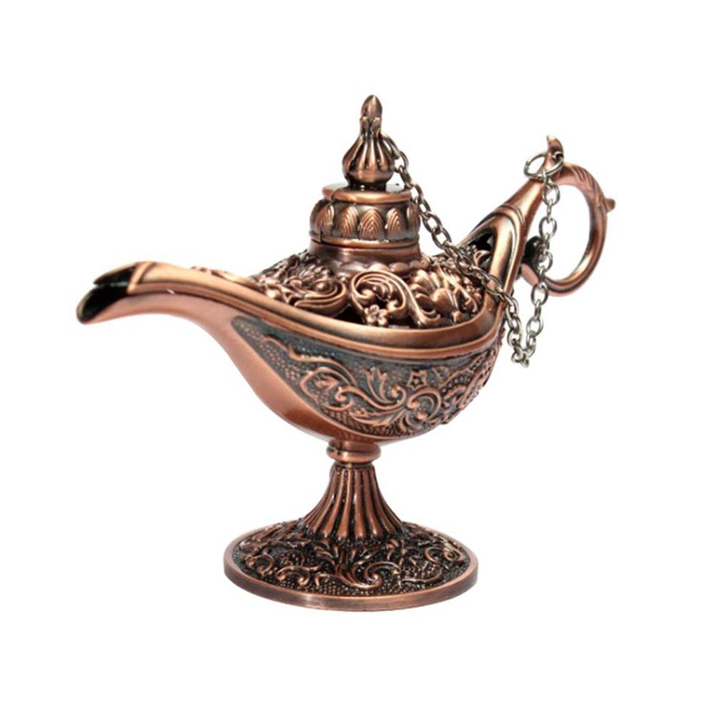 Zinc Zinc Alloy Home Decor Hollow Out Desktop Decor Ornaments Aladdined Magic Lamp Incense Holder Tea Pot