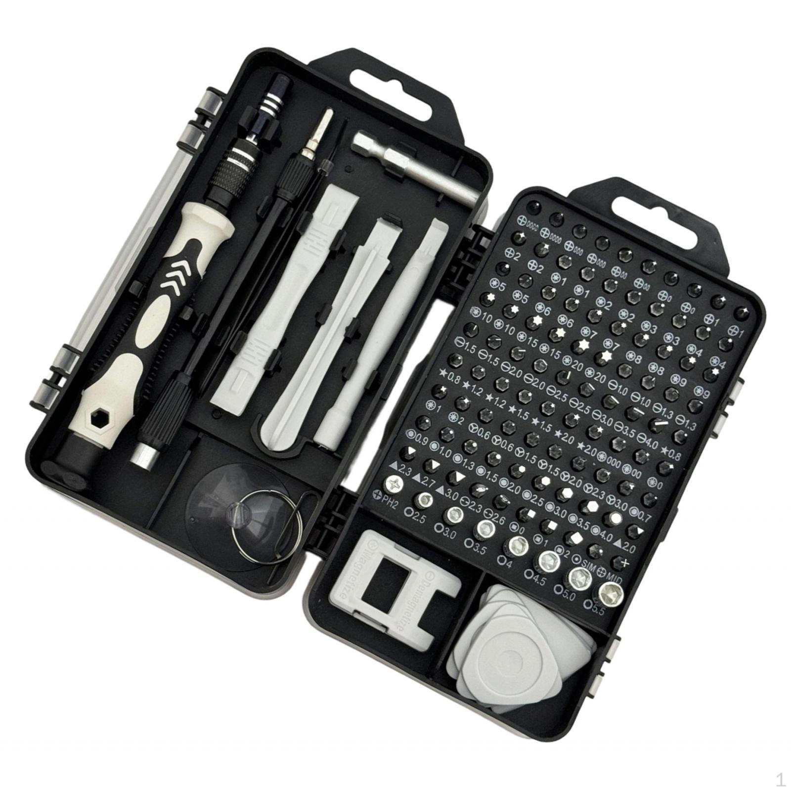 

Precision Screwdriver 115 Kit Portable Carbon Steel Storage Case Multifunctional Accessories Hand White Black