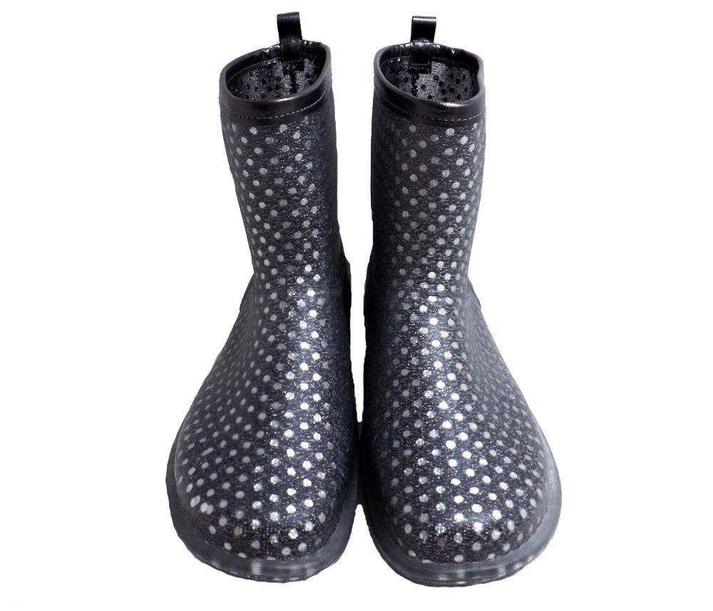 Krátké boty do deště Made in Japan Velikost flitrů [Nishibe Chemical] Dámské (S (22,0-22,5 cm), stříbrný)