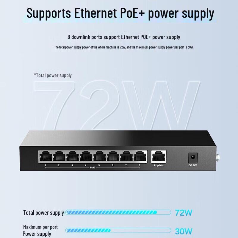 H3C S9G-P 9-Port Gigabit PoE Unmanaged Switch