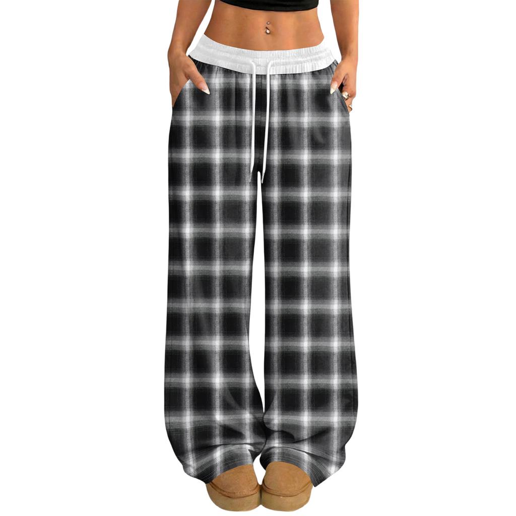 Women's Casual And Fashionable  Elastic Waist Loose Wide Leg Pants