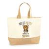 Tote Bag - PLANETEE - Michèle Bas Les Pattes Ours - Jute & Cotton - Printed In France - Large Capacity