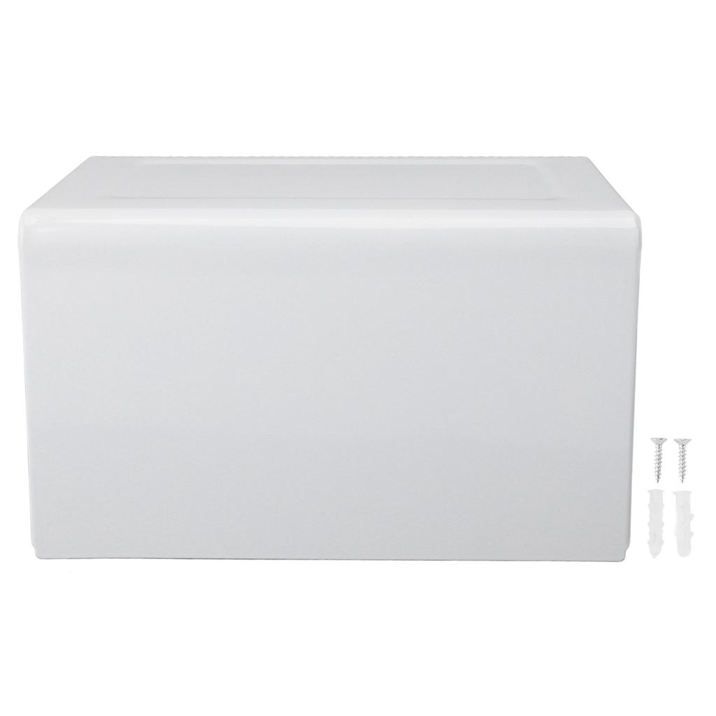 Toilet Paper Holder with Shelf Space Aluminum Waterproof Wall Mounted Tissue Roll Holder Box for Bathroom Kitchen White