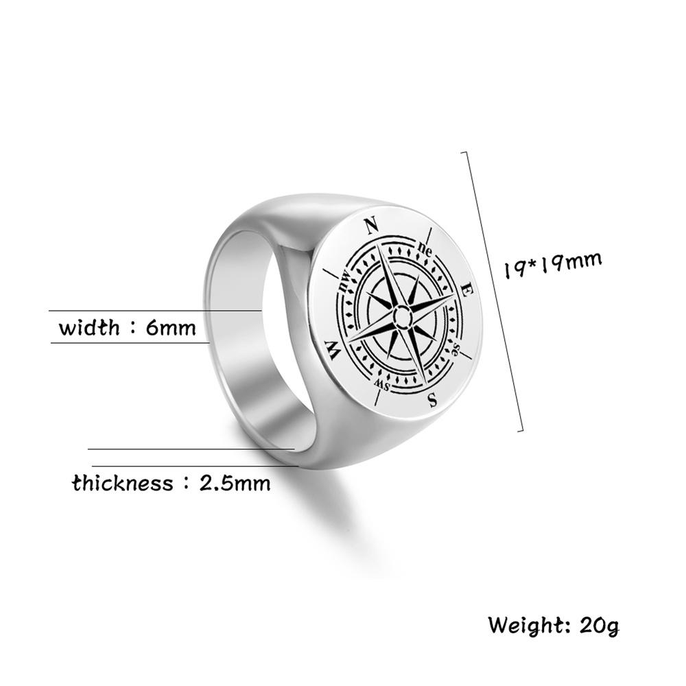Punk Compass World Map Men Rings Stainless Steel Pirate Sailor Amulet Ring Hip Hop Vintage Party Jewelry Creativity Gift
