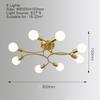 8 Bulb Gold LED Metal Suspension Modern Chandeliers Light Luxury Lustre Ceiling Pendant Lamp for Dining Room Living Room Bedroom