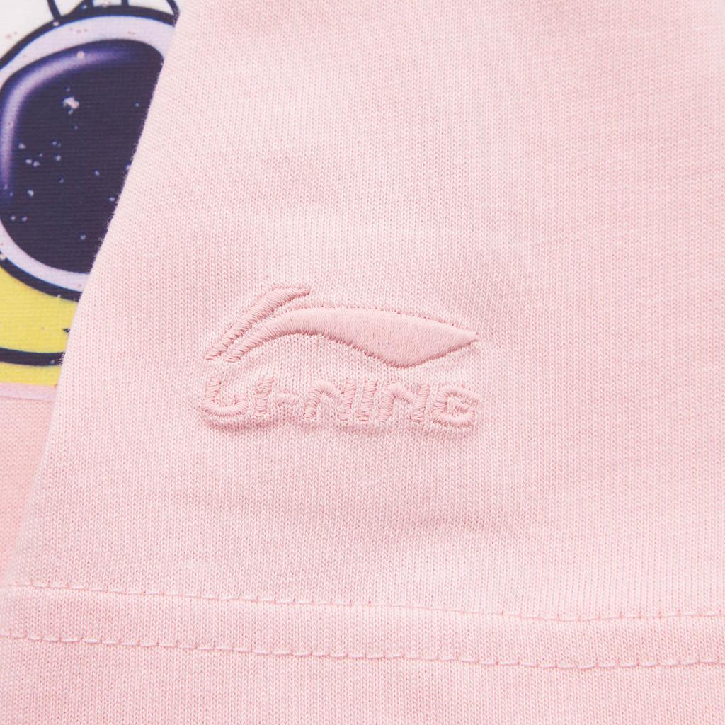 Li Ning X Disney Kollaborationsserie Vielseitiges Atmungsaktives Lockeres Weiches Bequemes Kurzarm-T-Shirt Damen Oberteile Neu-Korallenrosa AHSUA82-6