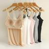 Women Sexy Soft Cozy Camisole with Built In Bra Adjustable Shoulder Strap Vest Tank Tops