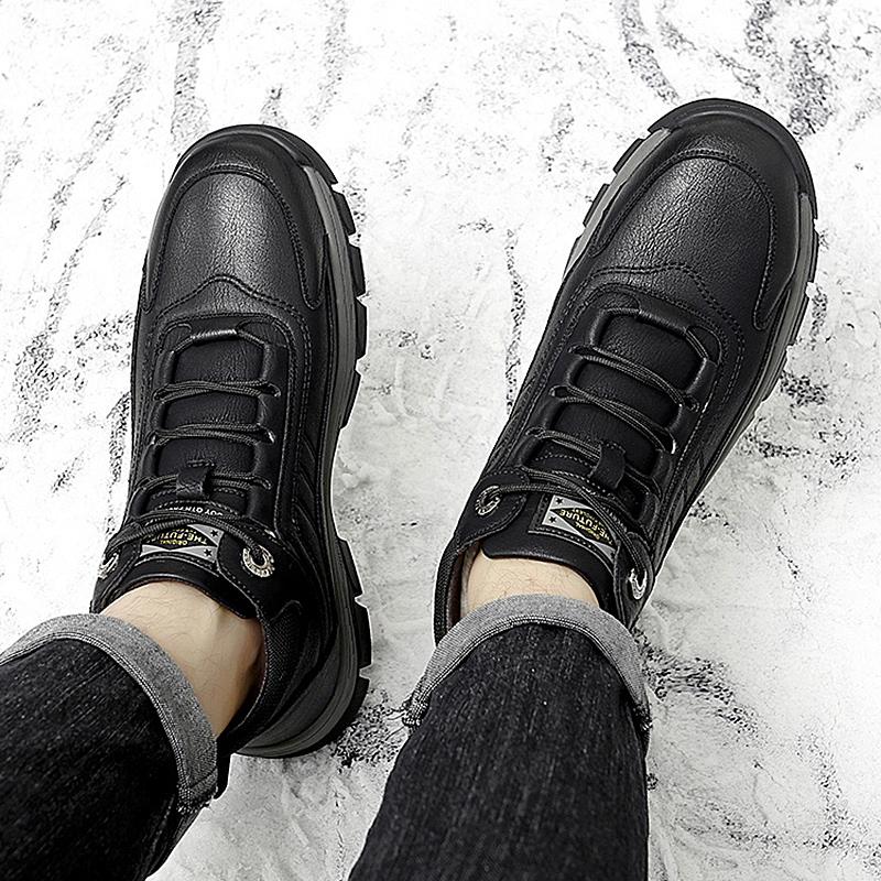 Fashion Men Ankle Boots Outdoor Shoes Style Formal Men Shoes Casual Designer Fashion Lace-up 2024 Plush Warm Snow Boots Winter Shoes