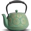 Nanbu Iron Cast Iron Teapot, 1200ml Large Capacity, with Infuser, Stovetop Compatible, Sakura Design, Loose Leaf, Enamel Finish, Silicone Handle