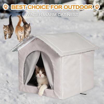 Casa para Gatos para Exterior Grande Impermeable Cama Exterior Casa para Gatos Refugio de Invierno para Clima Frío Gatito Cachorro Perro Pequeño Mediano Mascota