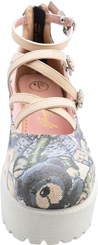 Yosuke Women's Beige Combination Pumps, Sizes 4450037, Sizes 24.0cm-24.5cm