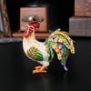 Enamel Color Little Rooster Jewelry Box Crafts Zodiac Chicken Ornament Creative Home Gifts Ring Earrings Jewelry Box